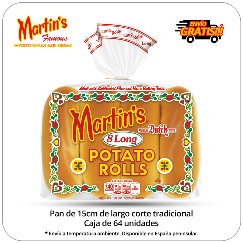 Pan de Patata para Perritos Calientes - Corte Tradicional - Martin's Famous Potato Rolls and Bread